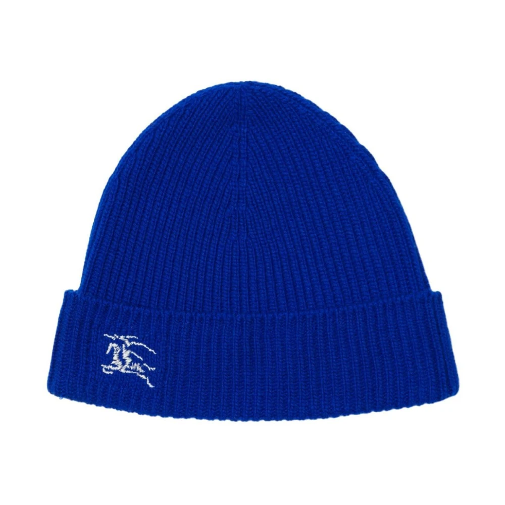 Burberry Women's Blue Equestrian Knight Cashmere Beanie Hat