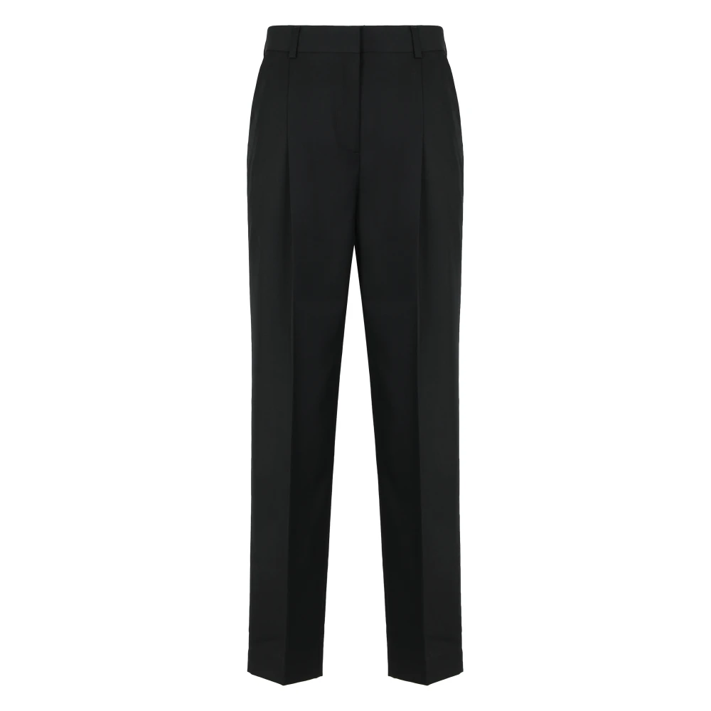 Totême Women's Black Tapered Trousers, Xs, Trousers With Pleats