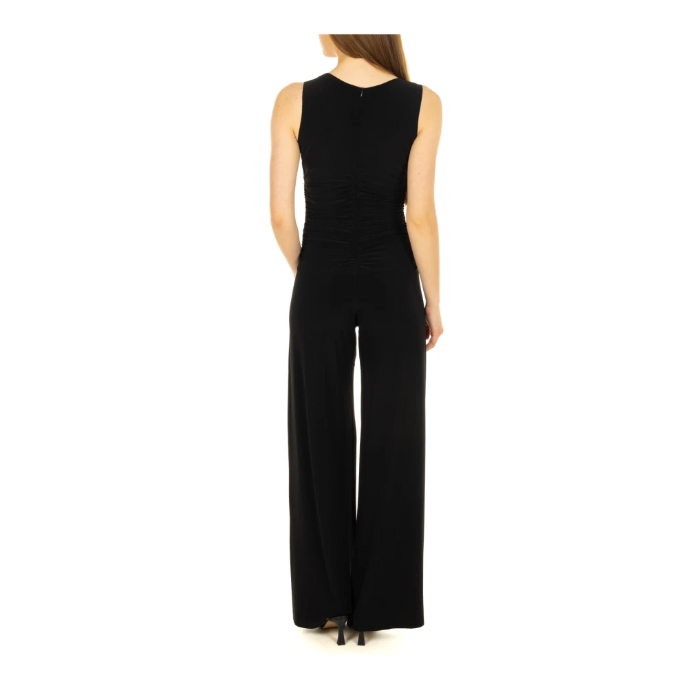 Norma Kamali Zwarte Jurken Jumpsuit met Gerimpelde Taille Black Dames