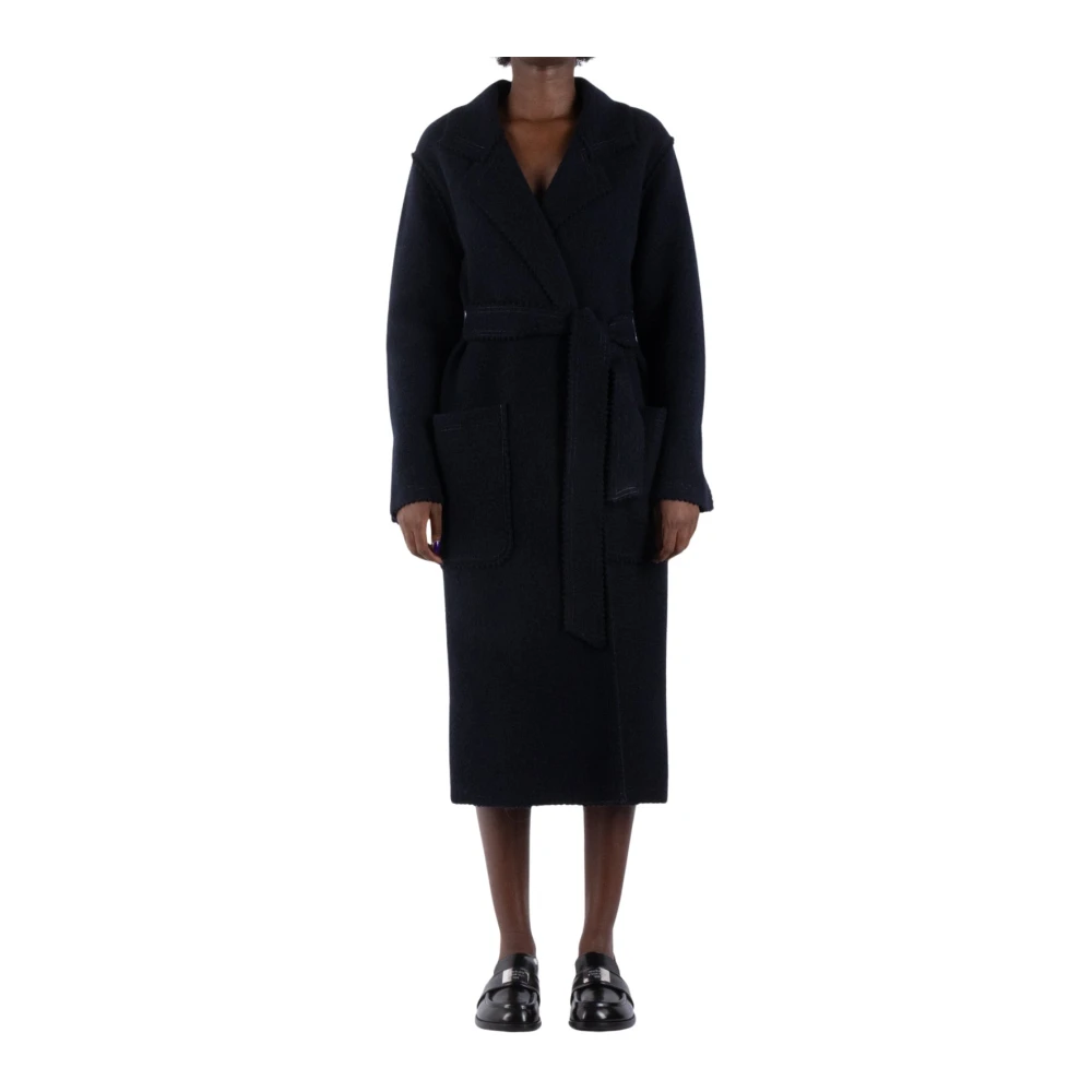 Max Mara Luxe Blauwe Wol Kasjmier Jas Blue Dames