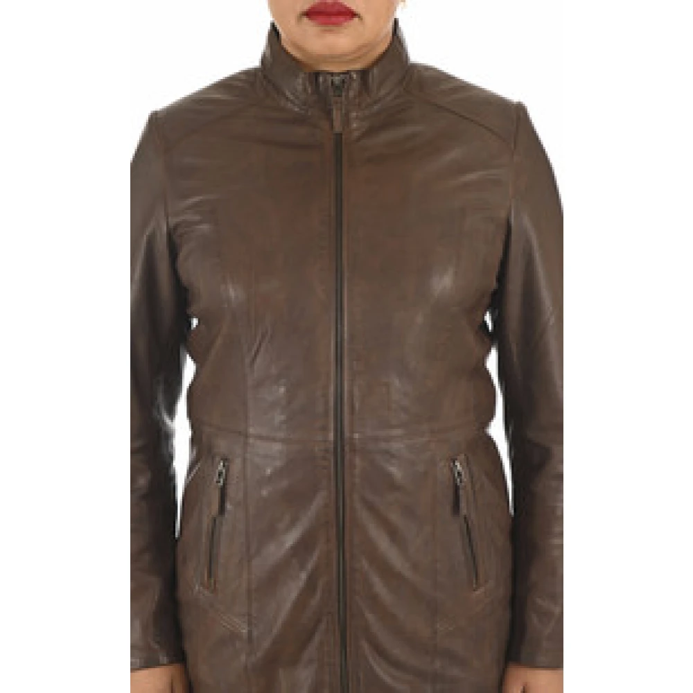 La Canadienne Bruin Leren Comfort Vest Brown Dames