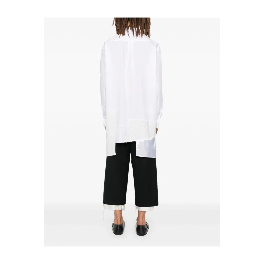 Comme des Garçons Paillet Satijn Klassieke Kraag Shirt White Heren