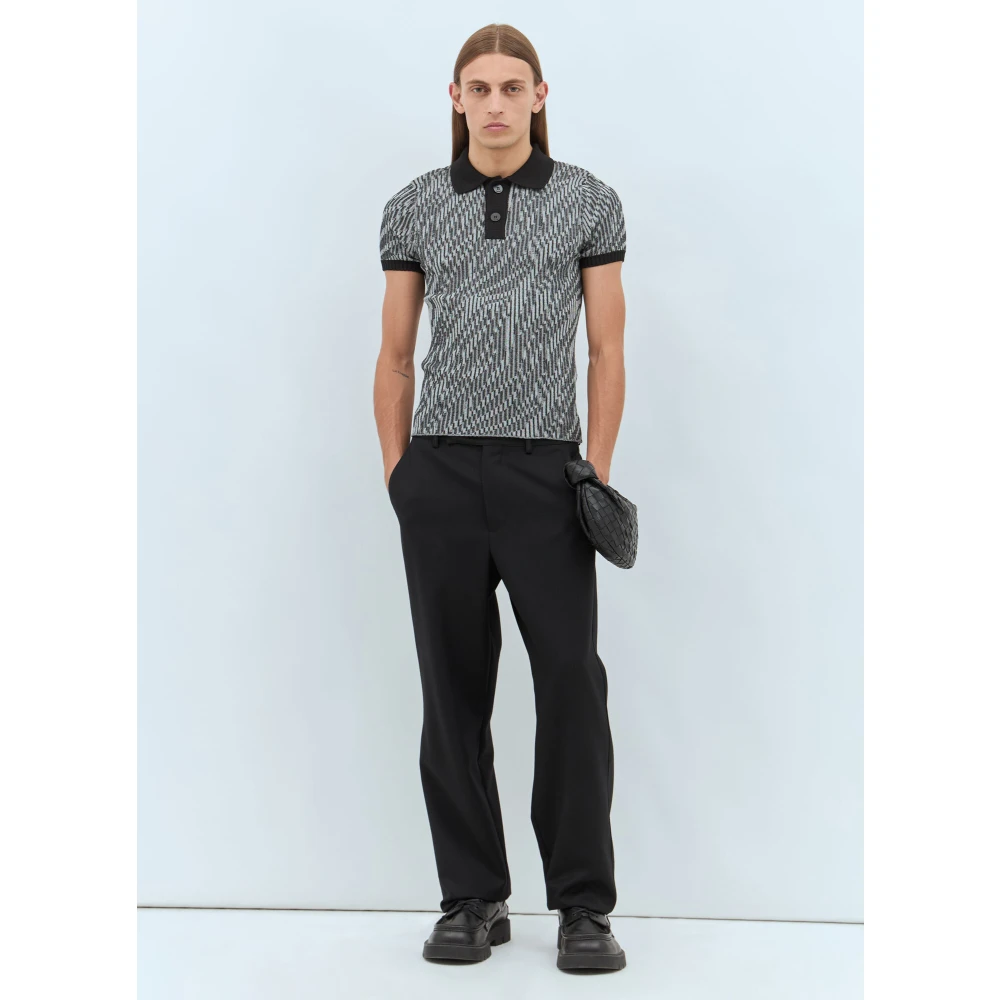 Jacquemus Zebra Gebreide Poloshirt Black Heren