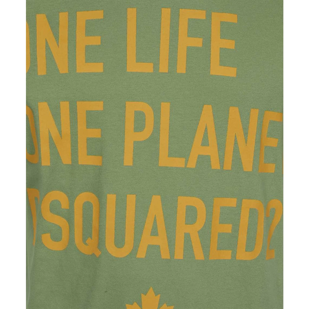 Dsquared2 Katoenen Logo T-shirt Green Heren