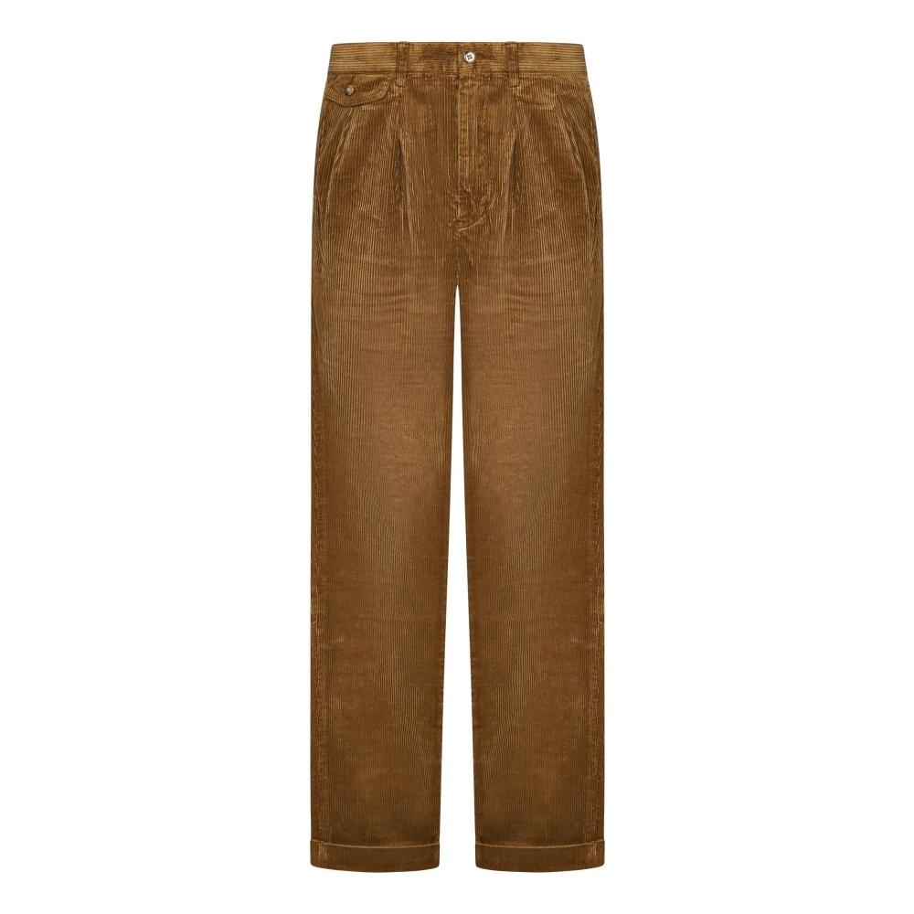 Polo Ralph Lauren Bruine Chino Broek met Dubbele Plooi Brown Heren