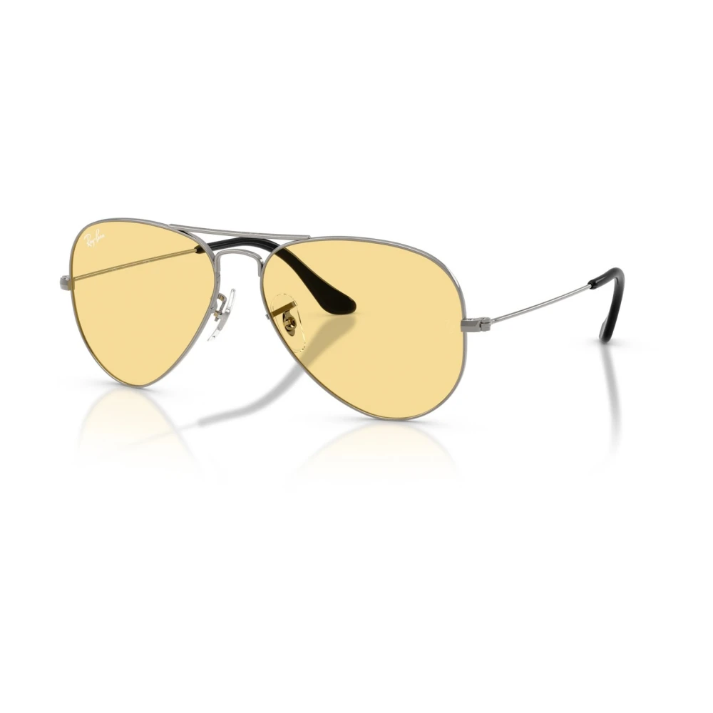Ray-Ban Aviator Large Metal RB3025, Gunmetal Sunglasses Yellow lenses, Mojo Glasses - Image 4