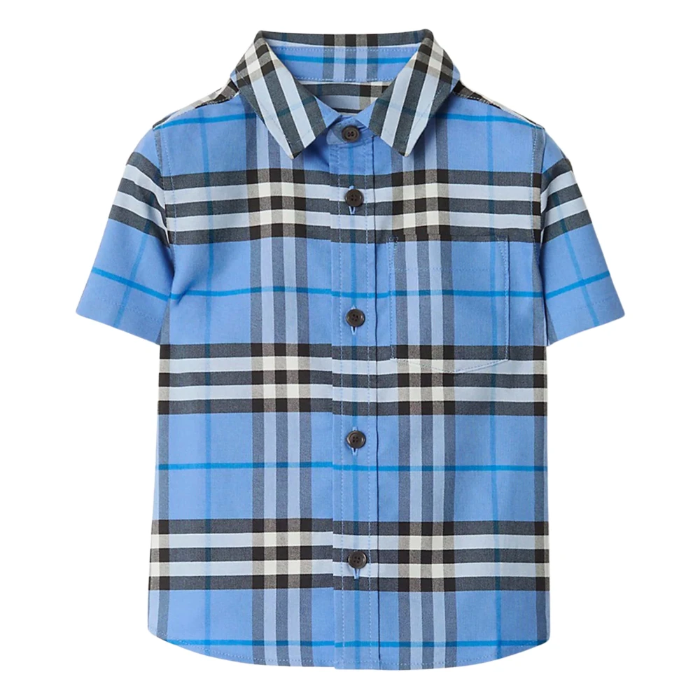 Burberry Blue Kids Shirts, Male, 2 Y, Owen Check Oxford Shirt