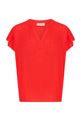 red-v-neck-blouse
