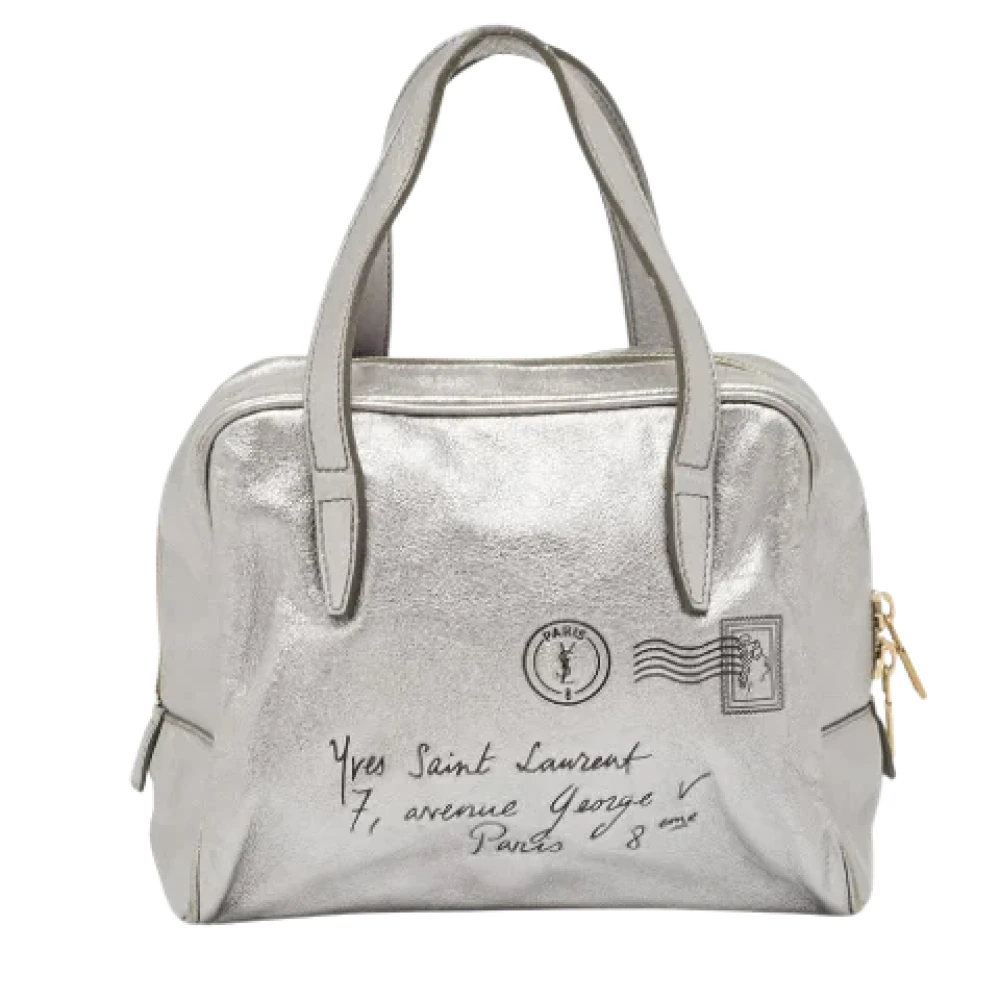 Yves Saint Laurent Vintage Pre-owned Leather handbags Gray Dames