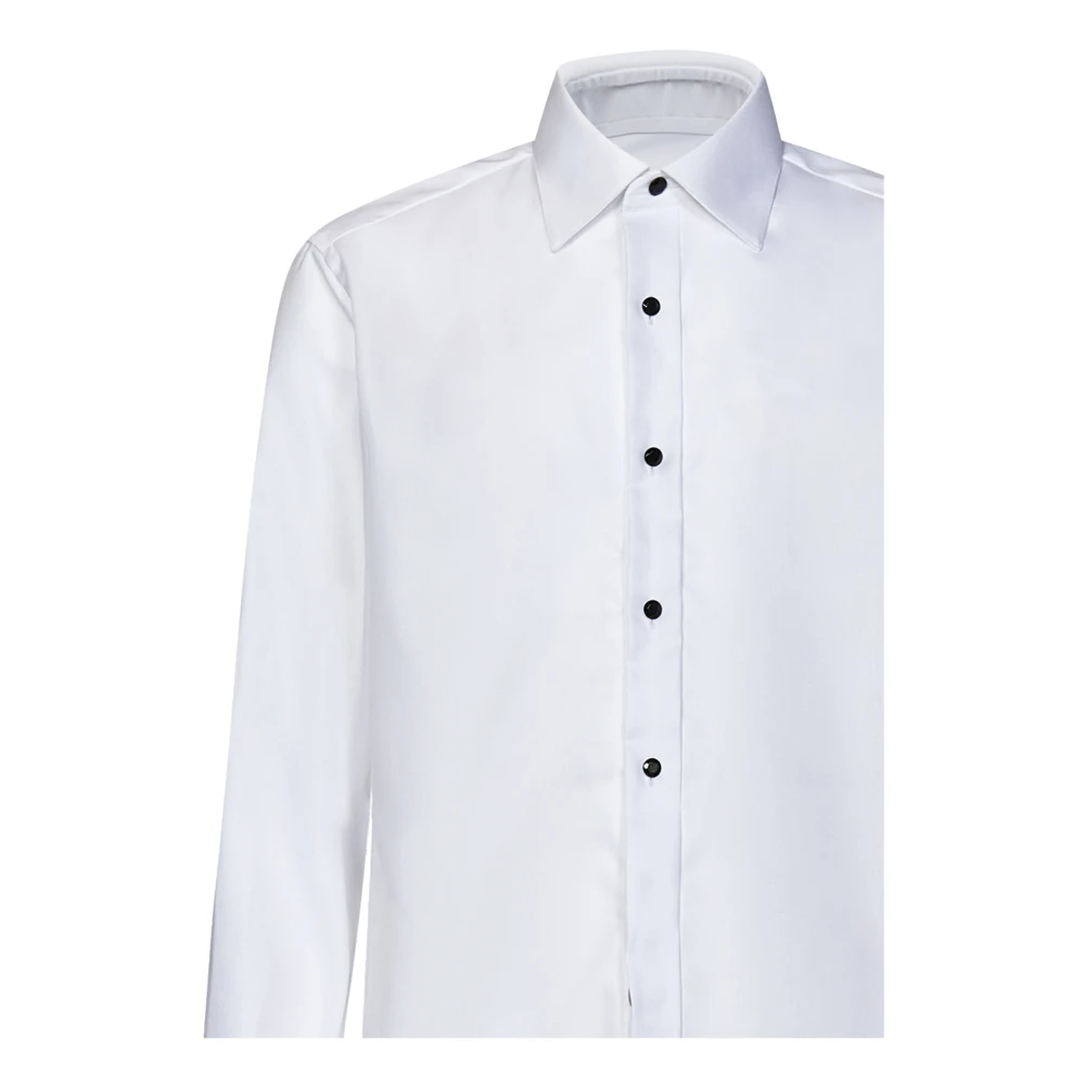 Brioni Wit Katoenen Franse Manchet Overhemd White Heren