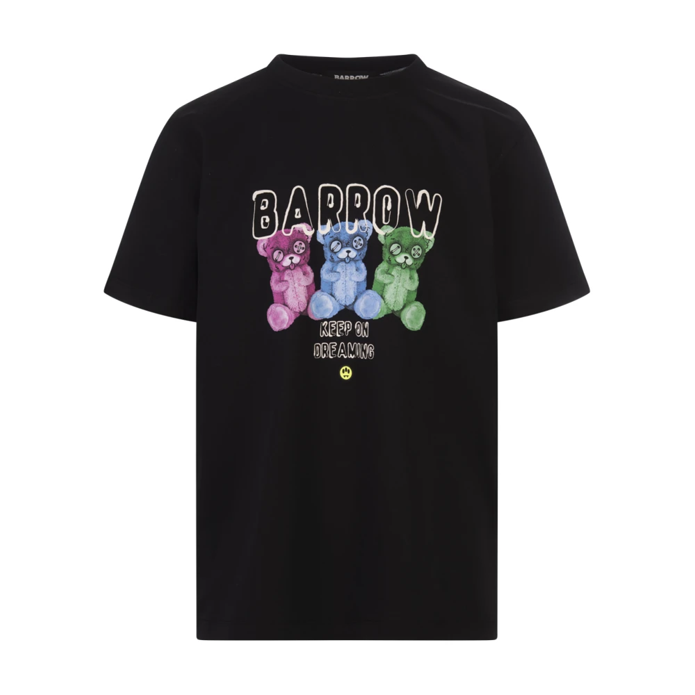 Barrow Svart T-shirt med Teddy-tryck Black, Herr