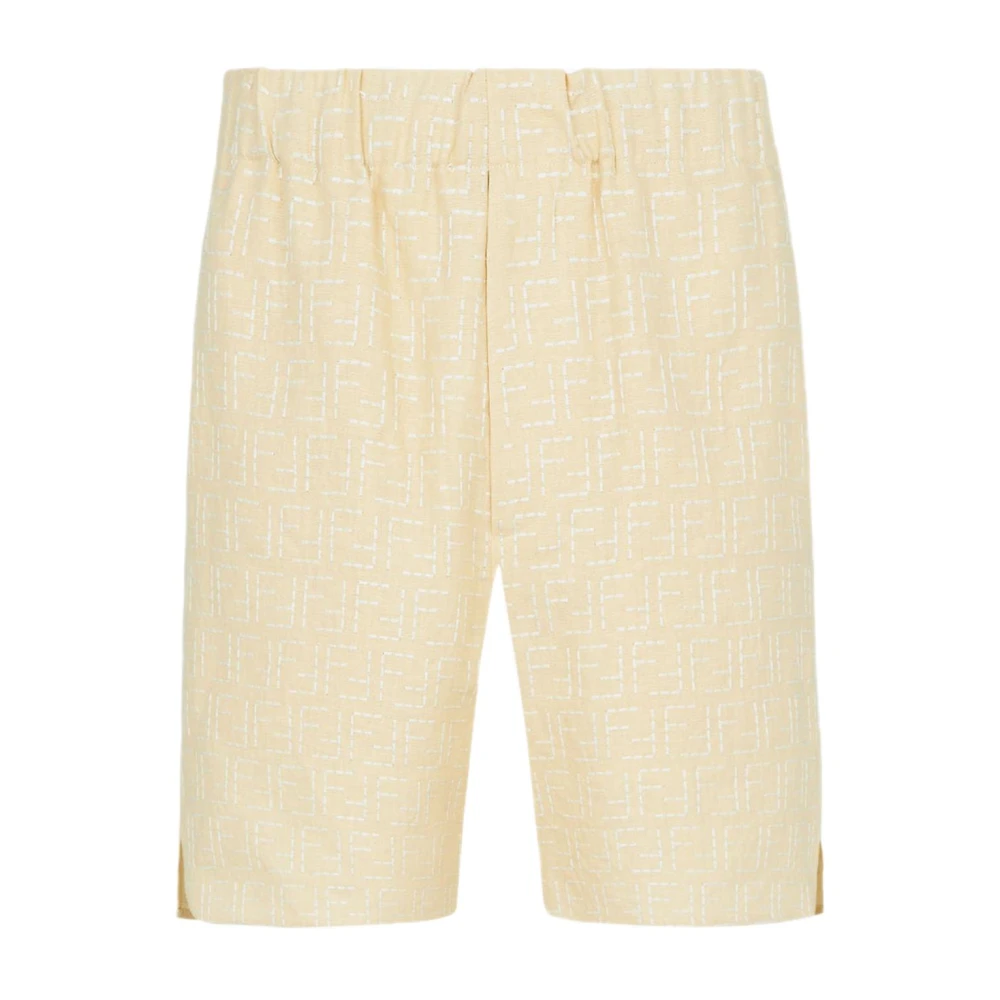 Fendi Herren Gelb Bermuda Shorts