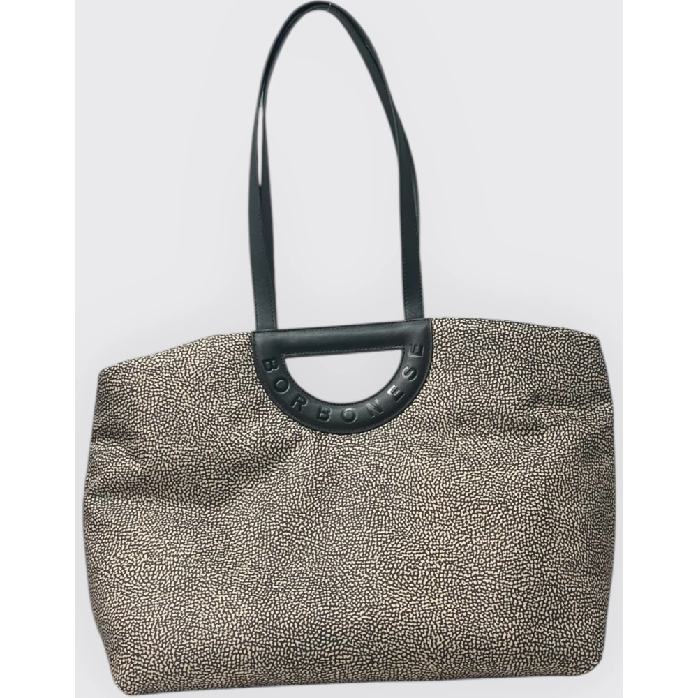 Borbonese Grote Winkel Schoudertas Beige Dames