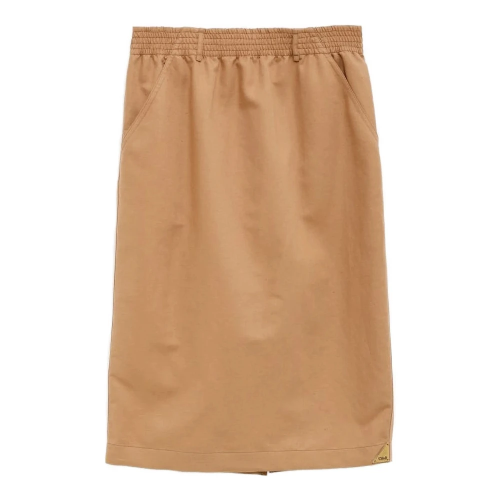 Chloé Women's Brown Straight Midi Skirt