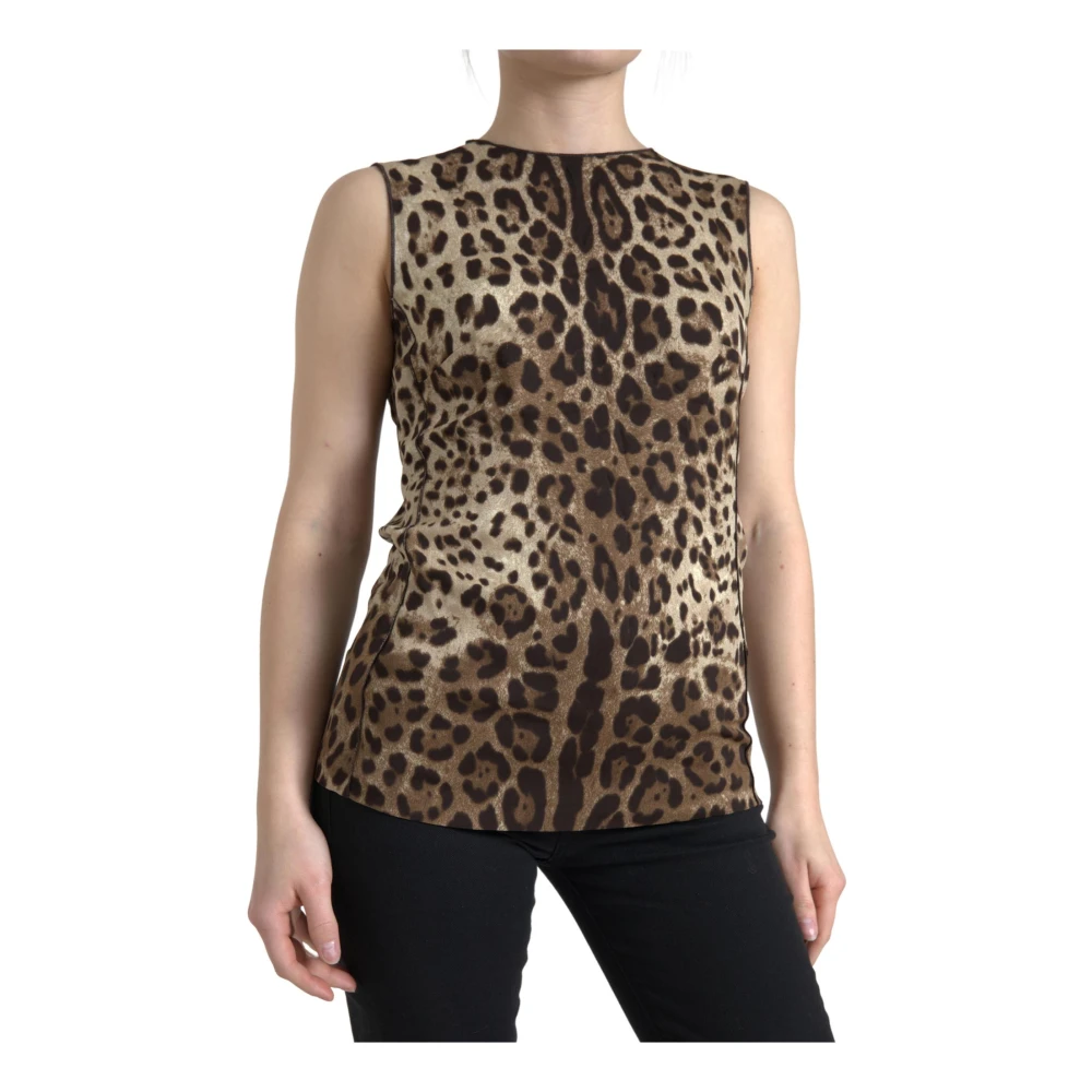 Dolce & Gabbana Leopard Print Tank Top Brown Dames