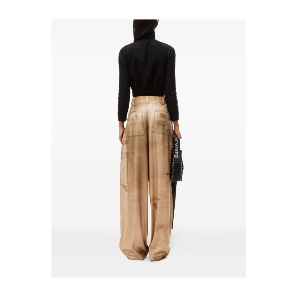 alexander wang Zwarte Jas met Logo-Tape Details Black Dames