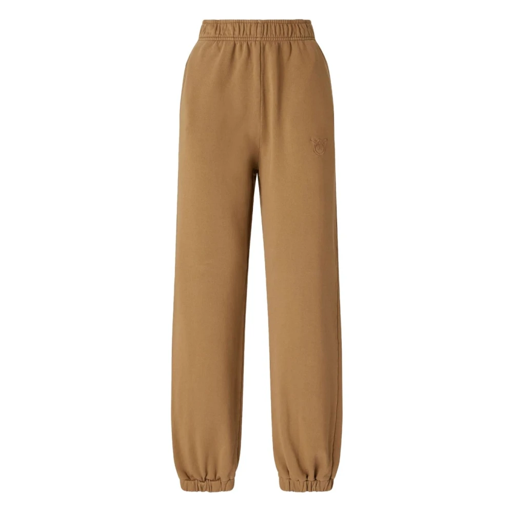Pinko Women's Brown Sweatpants, L, Silk & Nylon Trousers