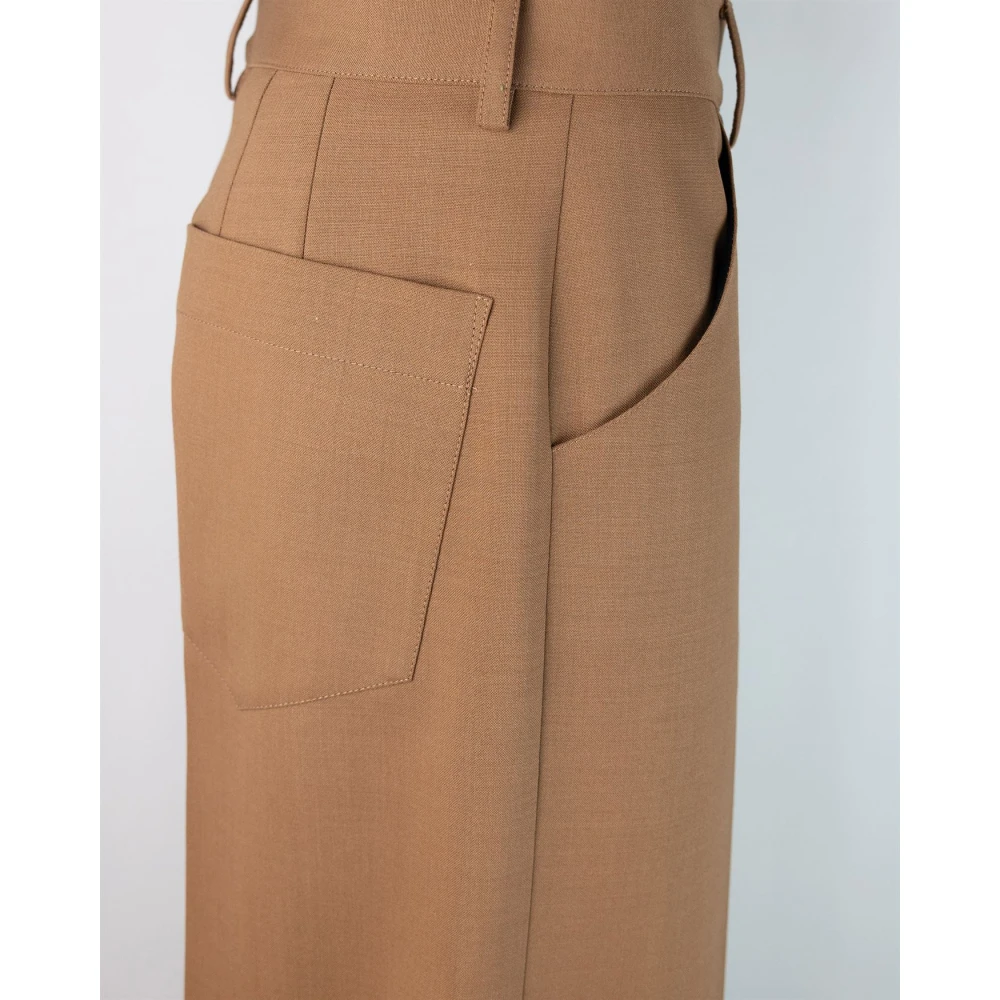 Philosophy di Lorenzo Serafini Bruine Broek Regular Fit Rits Sluiting Brown Dames