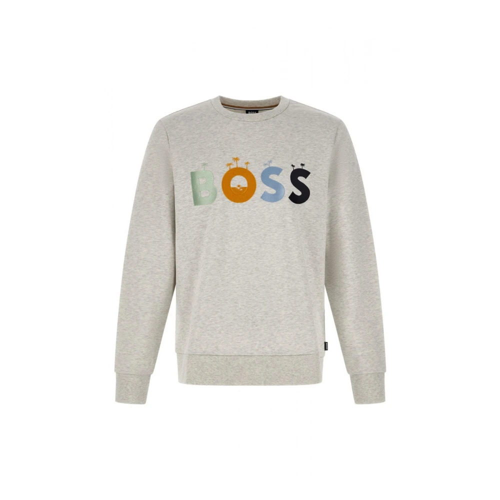 Hugo Boss Grå Logo Sweatshirt Gray, Herr