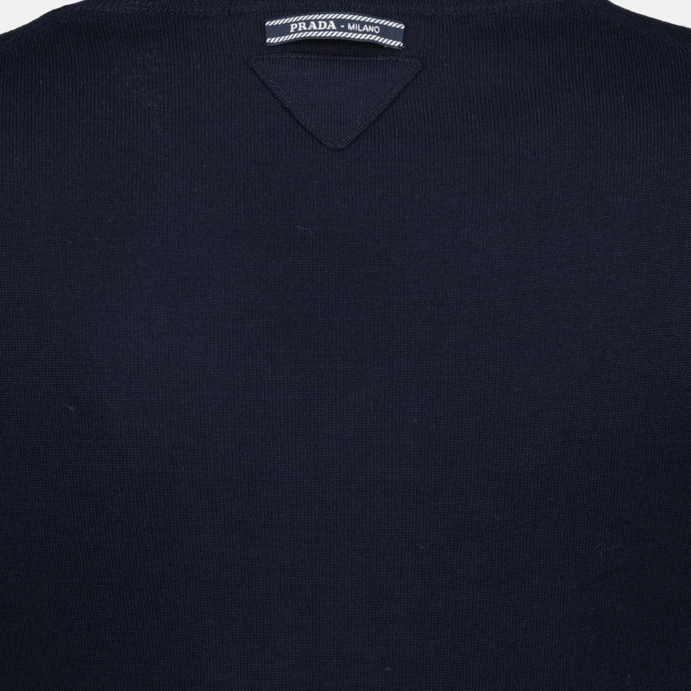 Prada Kortemouw wollen trui marineblauw Blue Dames