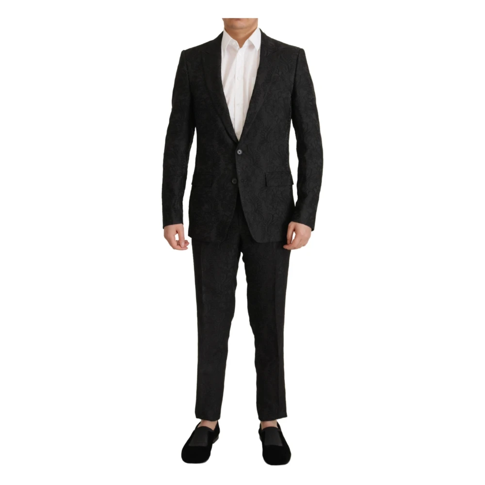 Dolce & Gabbana Men's Black Stunning Glitter Two-Piece Suit