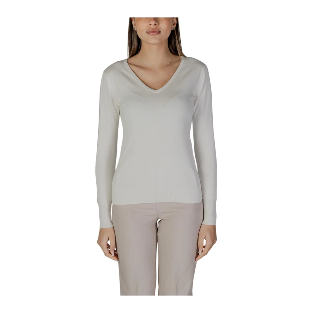 Street One Beige V-hals Gebreide trui voor Vrouwen Beige Dames