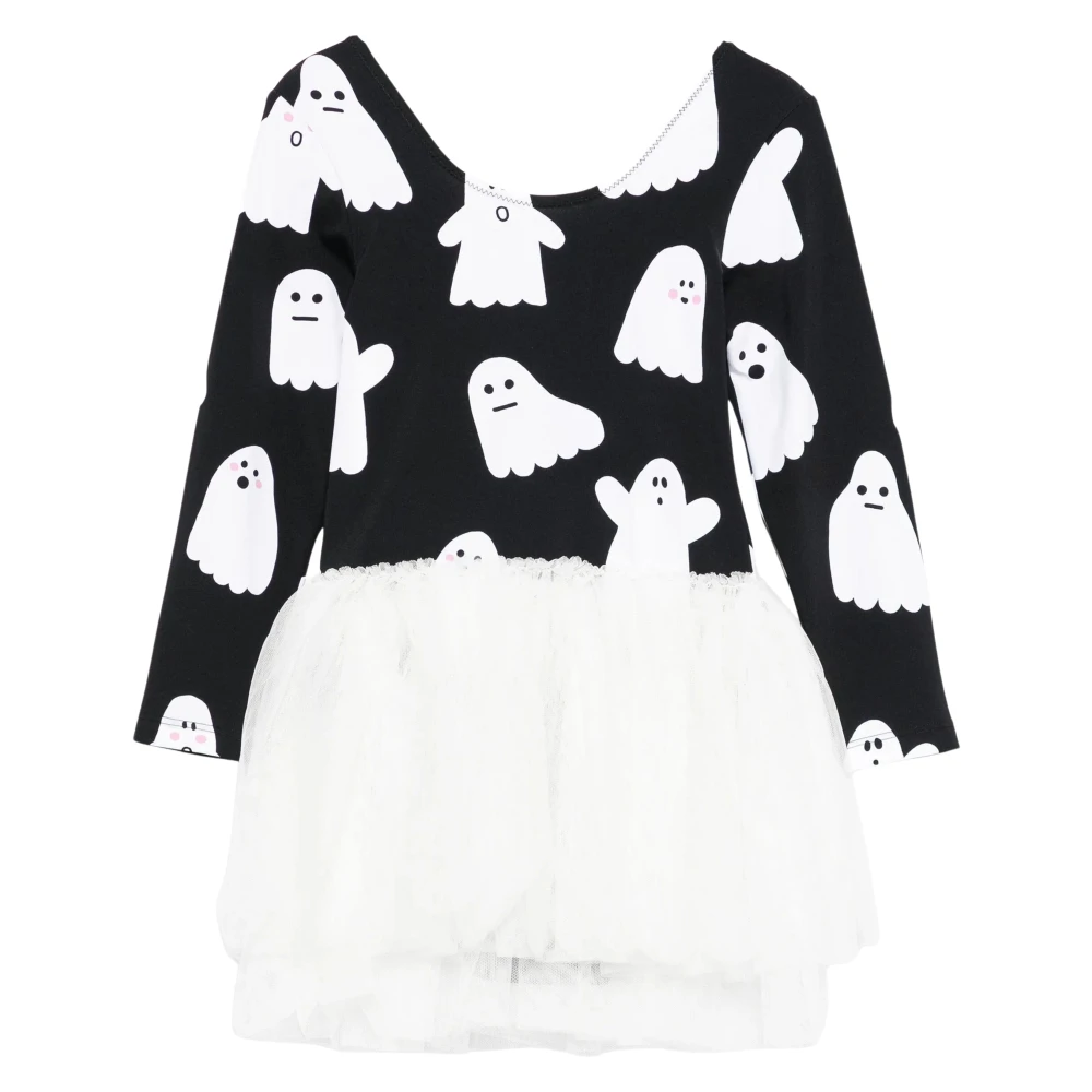Stella Mccartney Girls Black Dresses, 3 Y, Ghost Print Tutu Dress