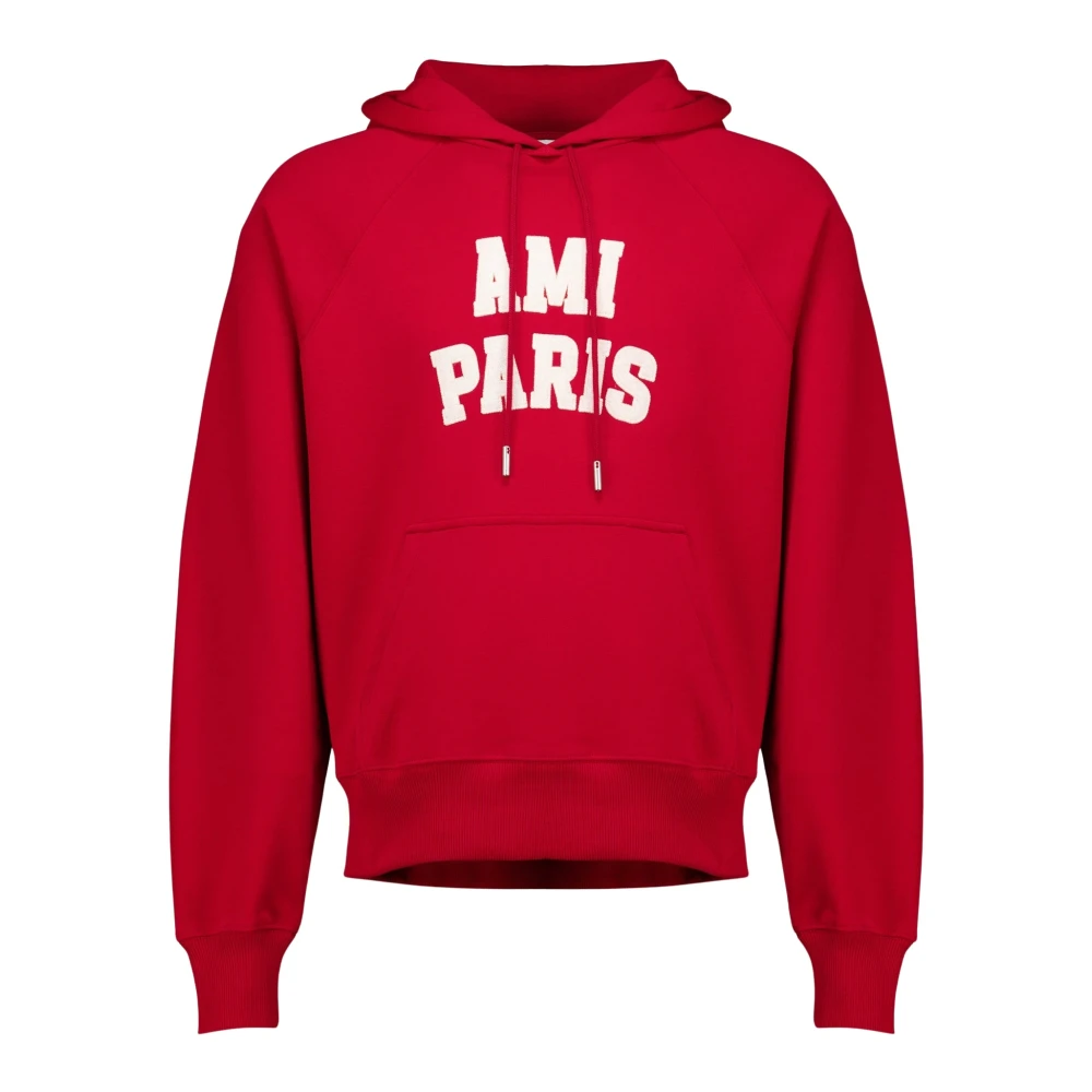AMI PARIS | Felpa con cappuccio in felpa loopback rossa con ricamo Ami Paris | Uomo | S - Immagine 9