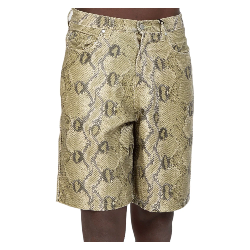 Pleasures Groene Cracked Rattle Shorts Green Heren