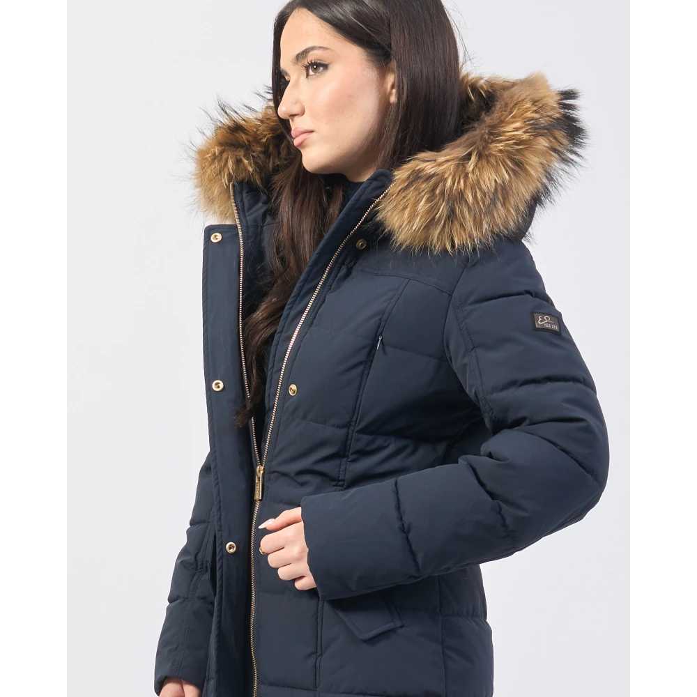 YES ZEE Blauwe Winterjas Stijlvol Ontwerp Blue Dames