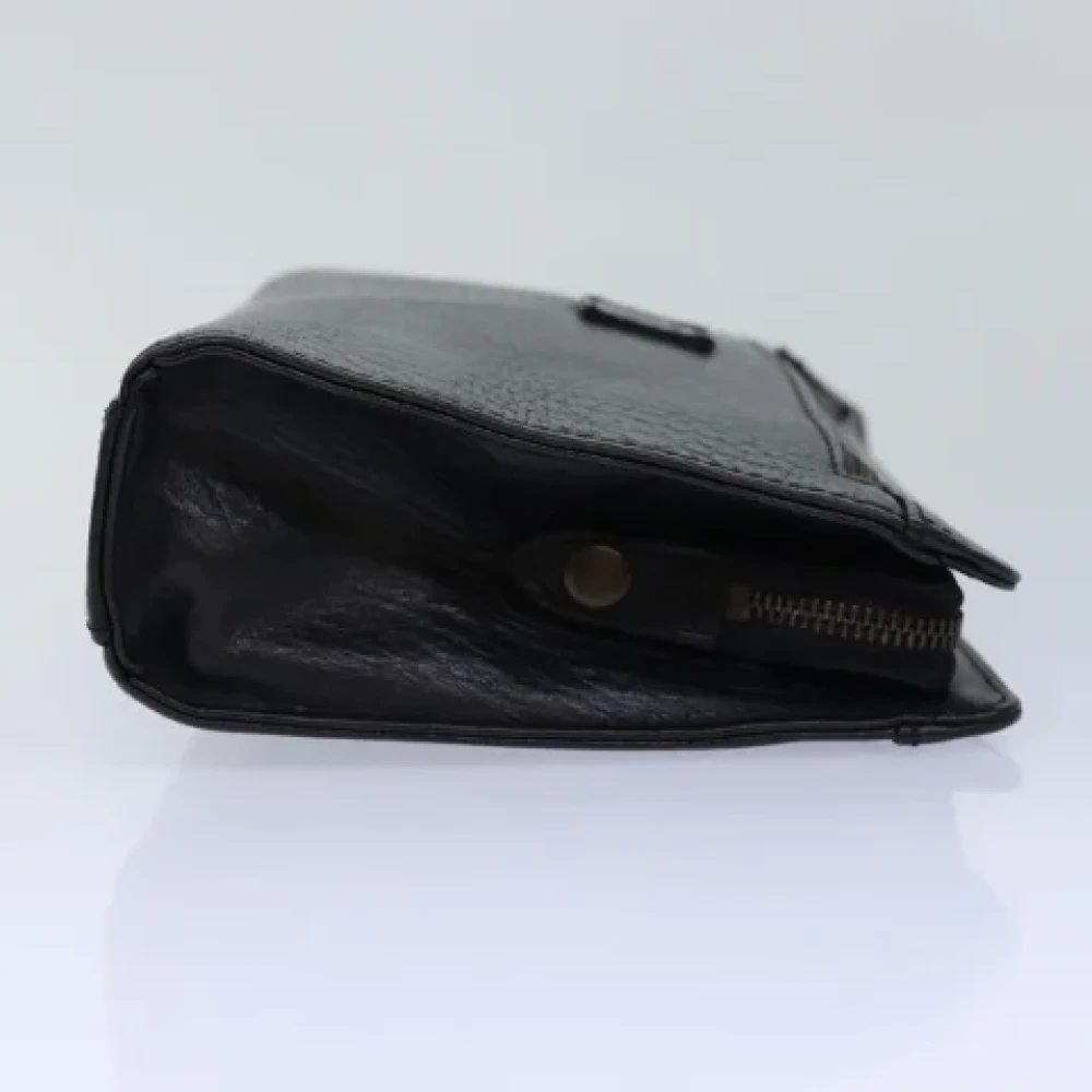 Burberry Vintage Pre-owned Leather clutches Black Dames
