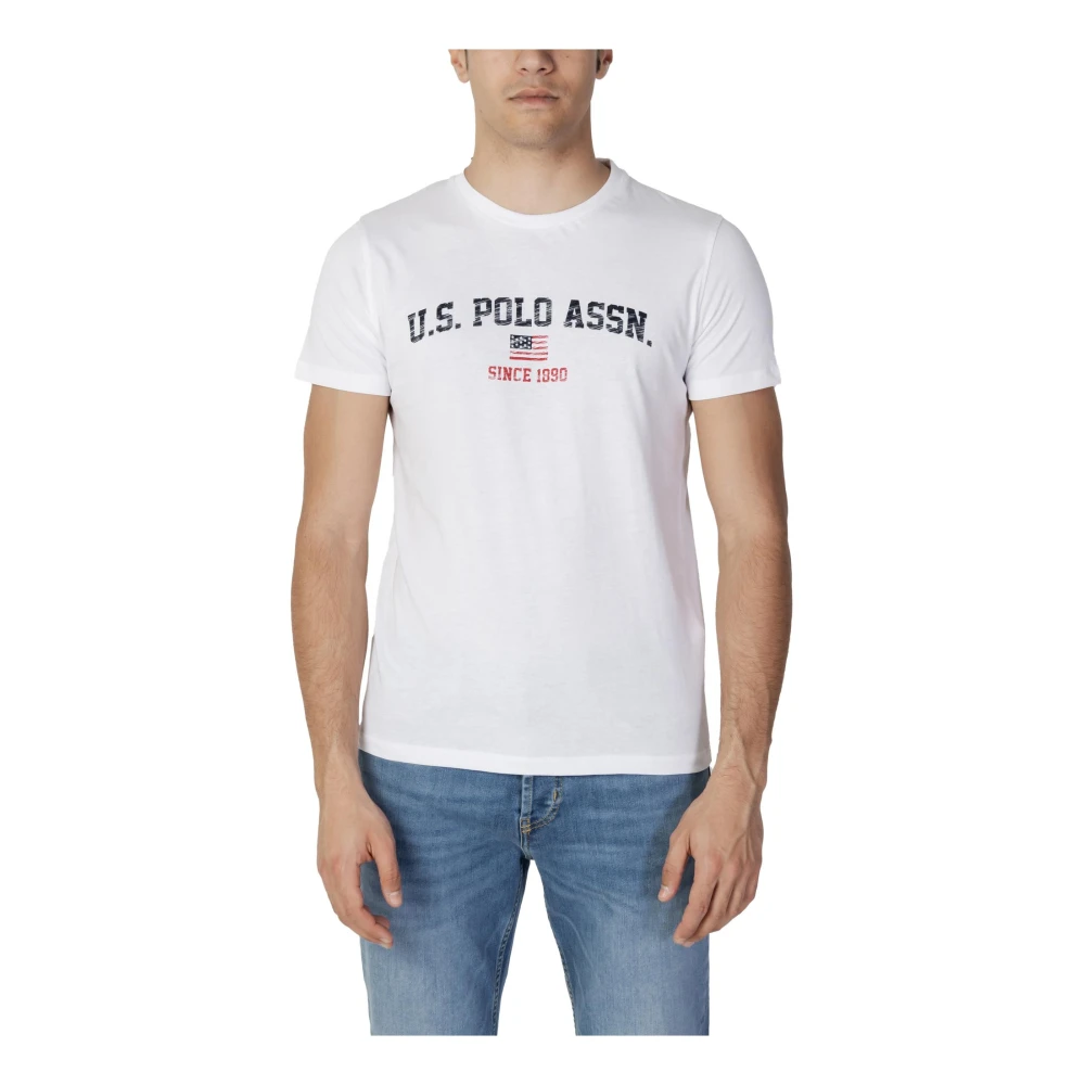 U.s. Polo Assn. Heren Print T-shirt White Heren