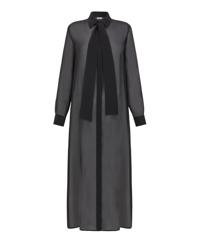 chemise-longue-en-soie-noire