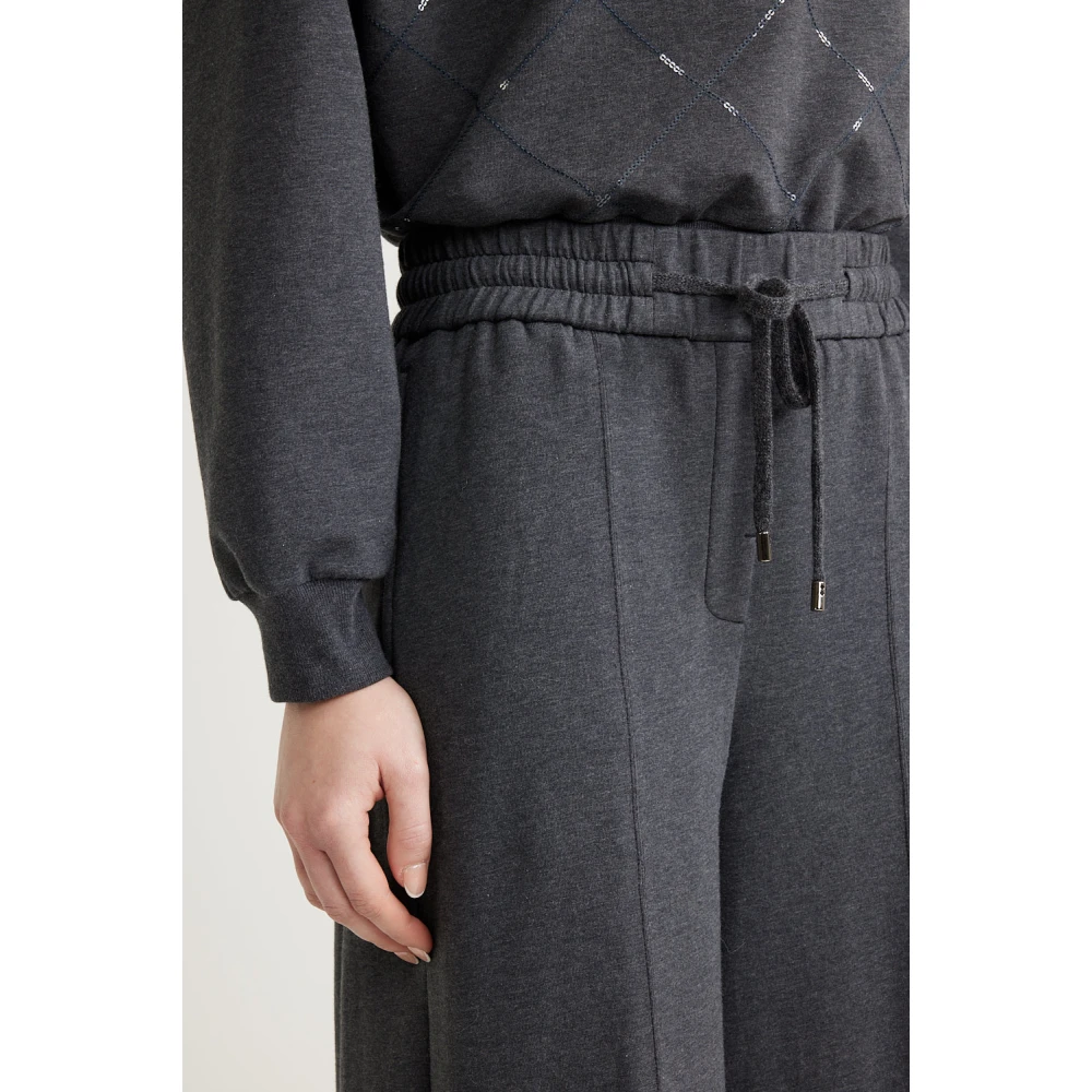 PESERICO Katoenen fleece joggers Gray Dames