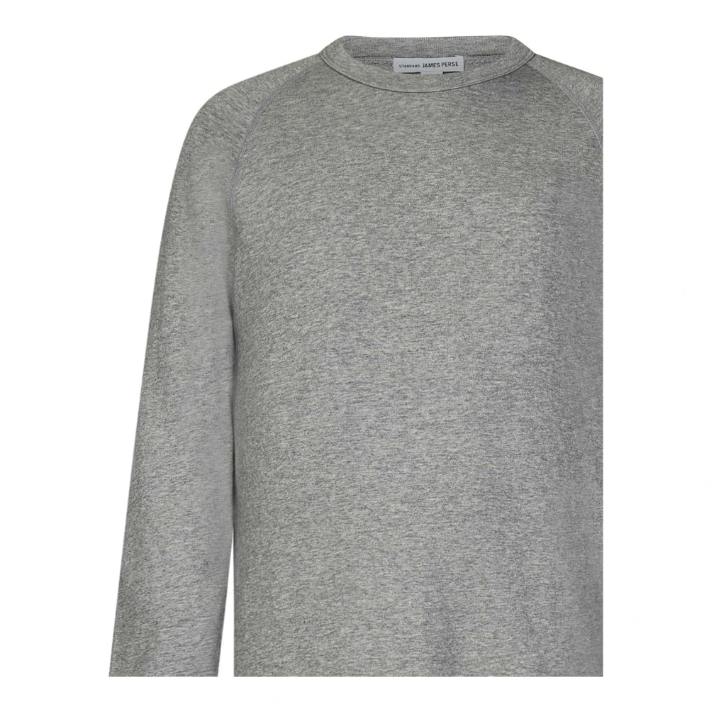 James Perse Grijze Crew-neck Sweatshirt Aw24 Gray Heren