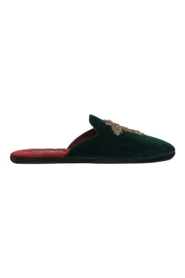 Sammet Broderade Herrtofflor