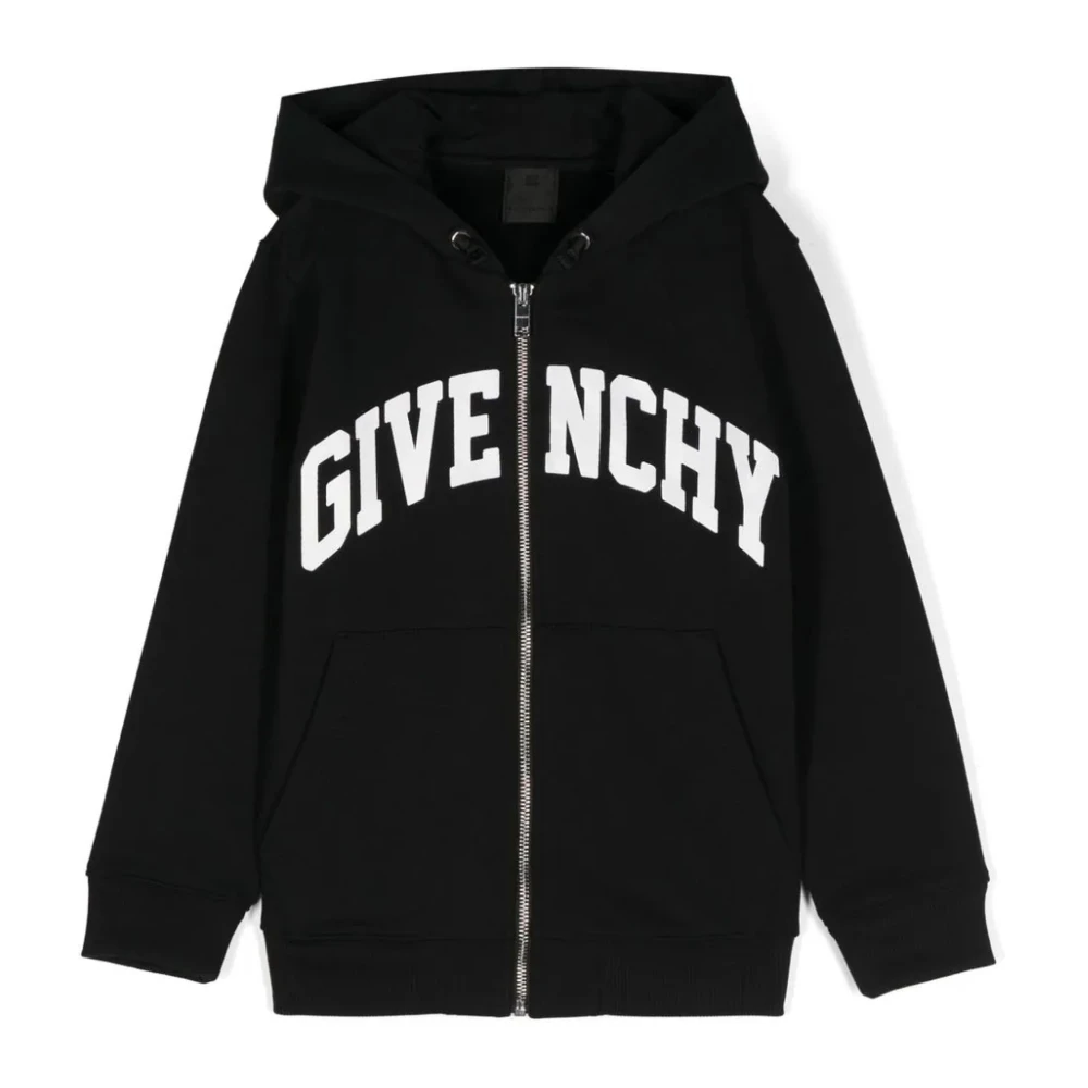 Givenchy Svart Bomull Jersey Logo Print Hoodie Black, Flicka