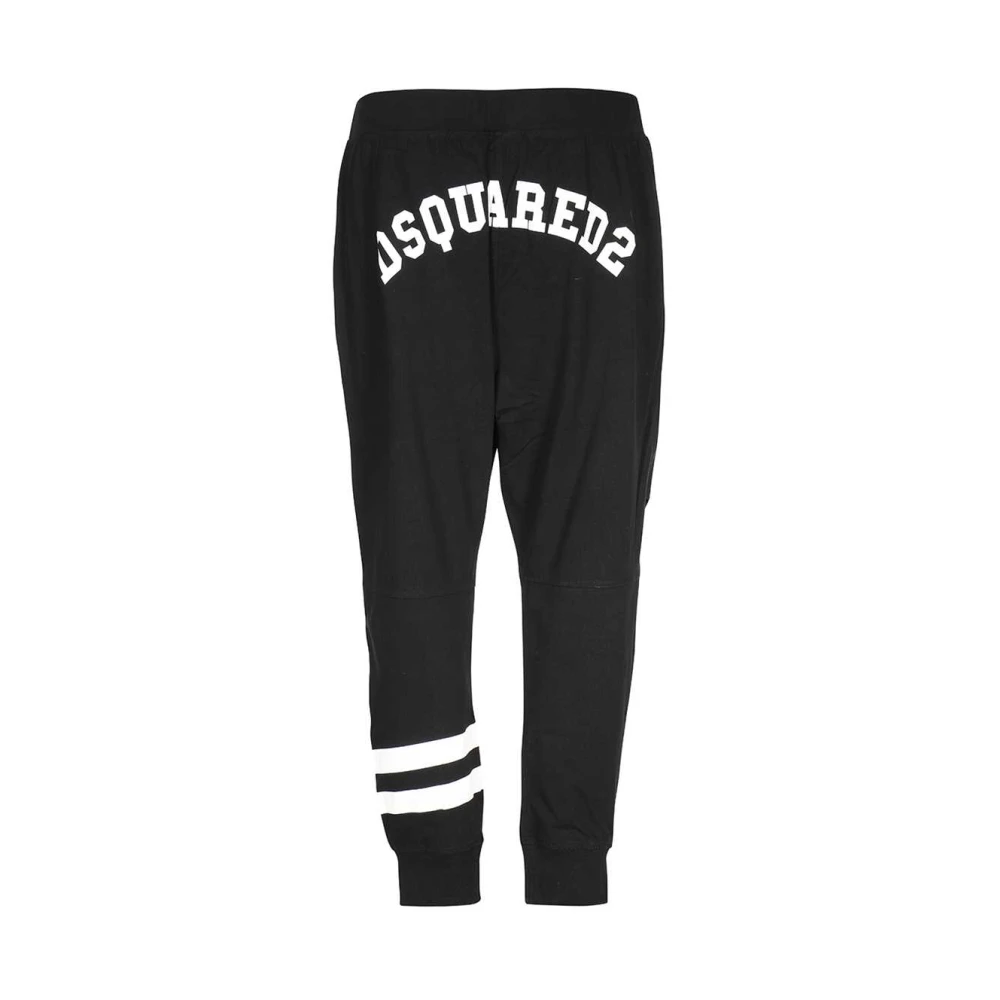 Dsquared2 Katoenen trainingsbroek met logodetail Black Heren