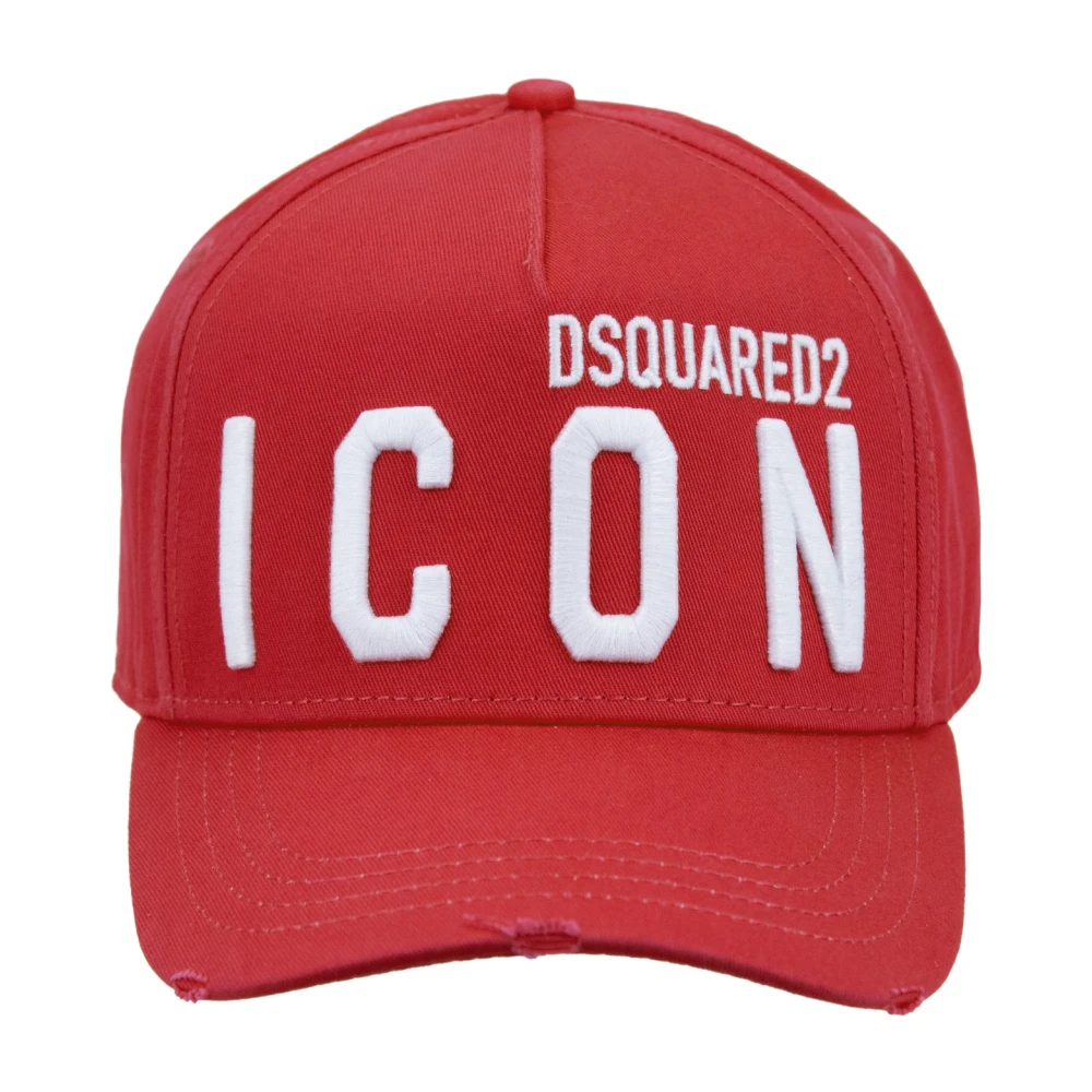 Dsquared2 Unisex Red Icon Baseball Cap With Buckle Closure