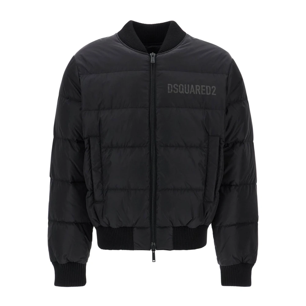 Dsquared2 Zwarte Puff Bomberjack van Polyamide Black Heren