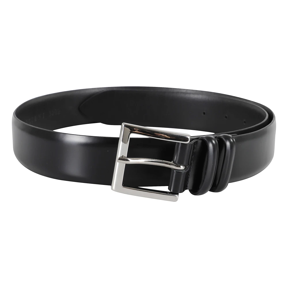 Orciani Men's Black Belts,, Leather Belt Medium
