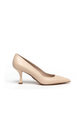 Beige Läder Decolleté
