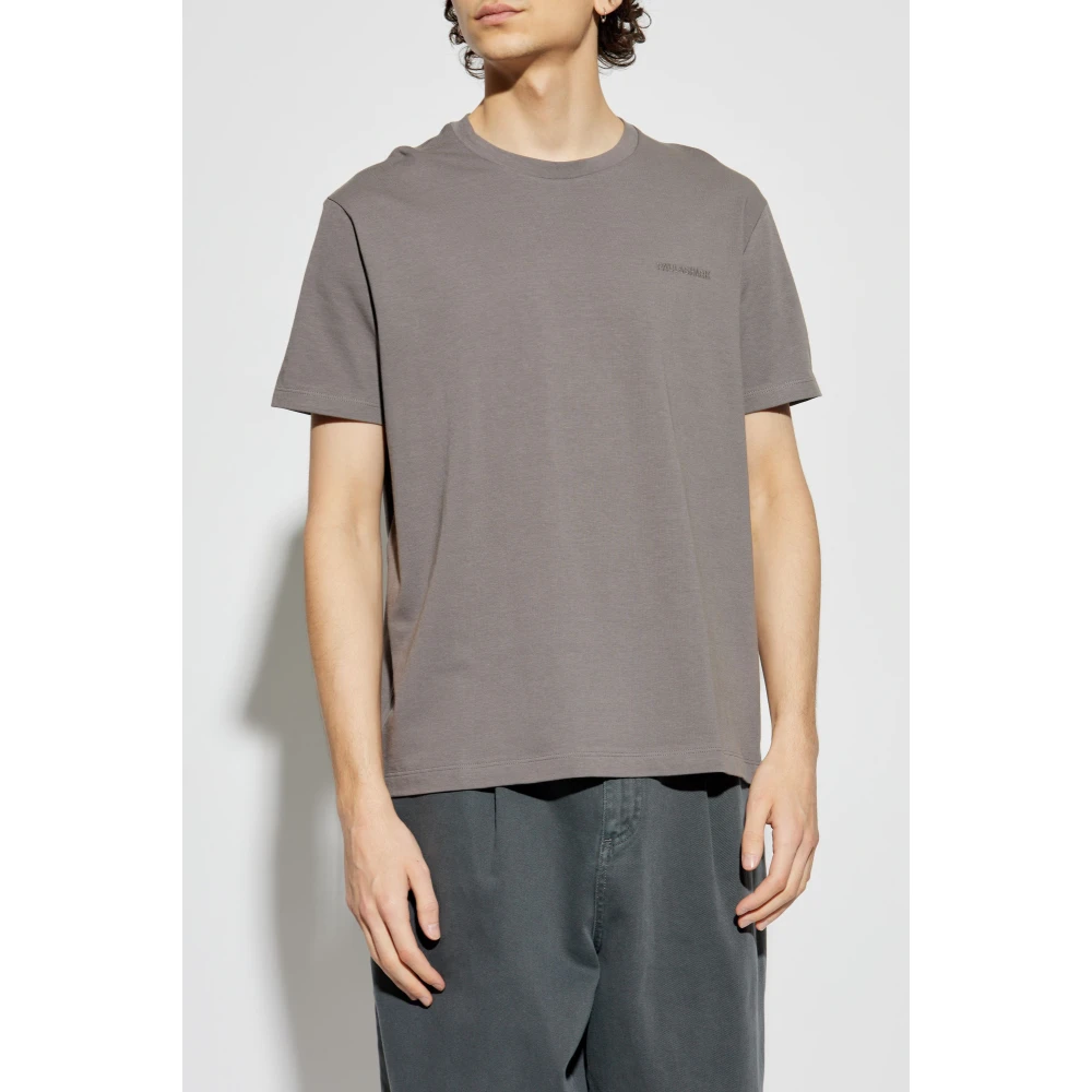 PAUL & SHARK Katoenen T-shirt met geborduurd logo Gray Heren