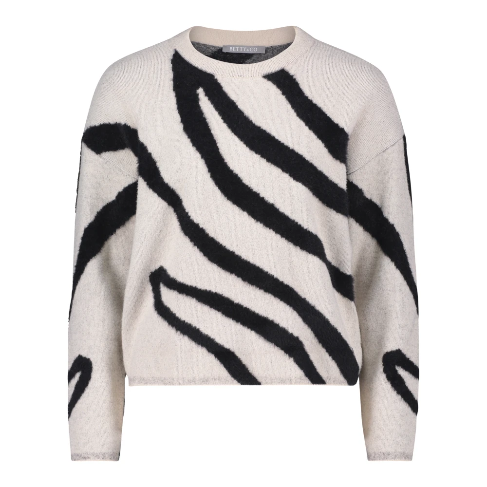 Betty & Co Gebreide trui met jacquard Beige Dames