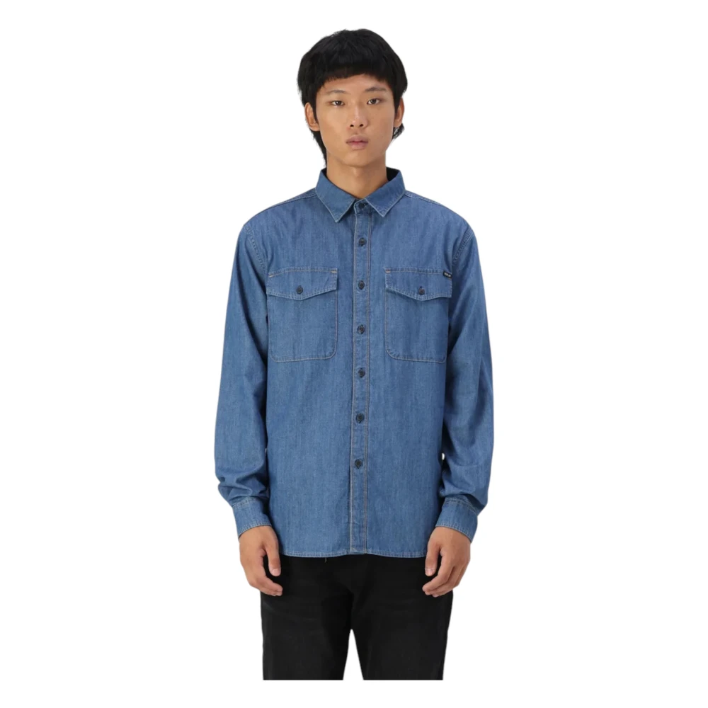 Replay Lange mouwen shirt Blue Heren