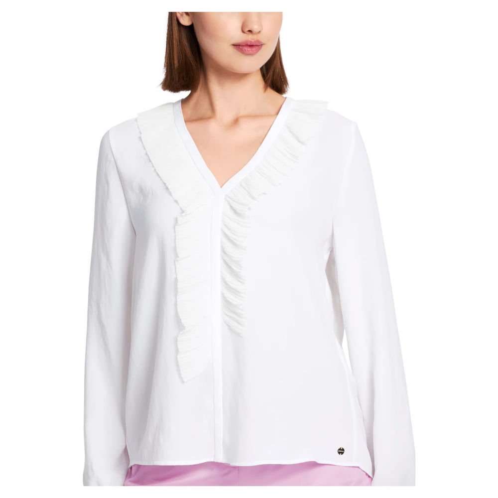 Marc Cain Blouse met ruches White Dames