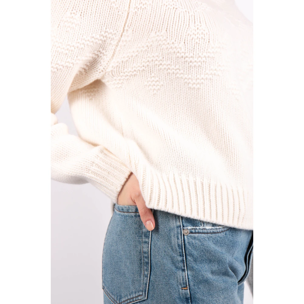Vince Fair Isle Wol Raglan Trui White Dames