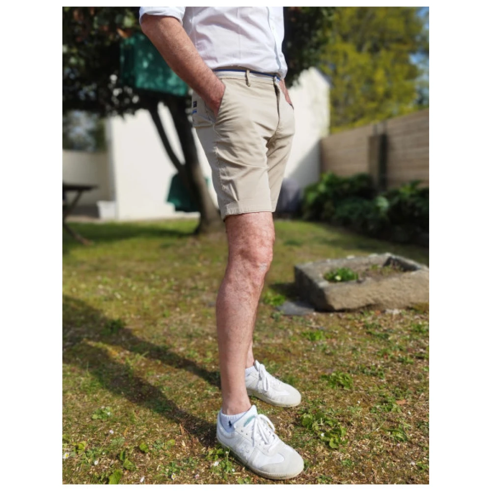 Mason's Stretch Cotton Chino Bermuda Shorts Beige Heren