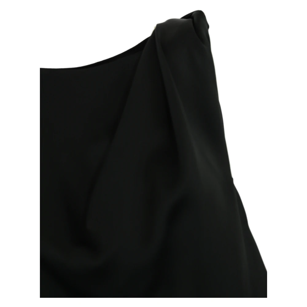 Liviana Conti Zwarte Viscose Mouwloze Blouse Black Dames