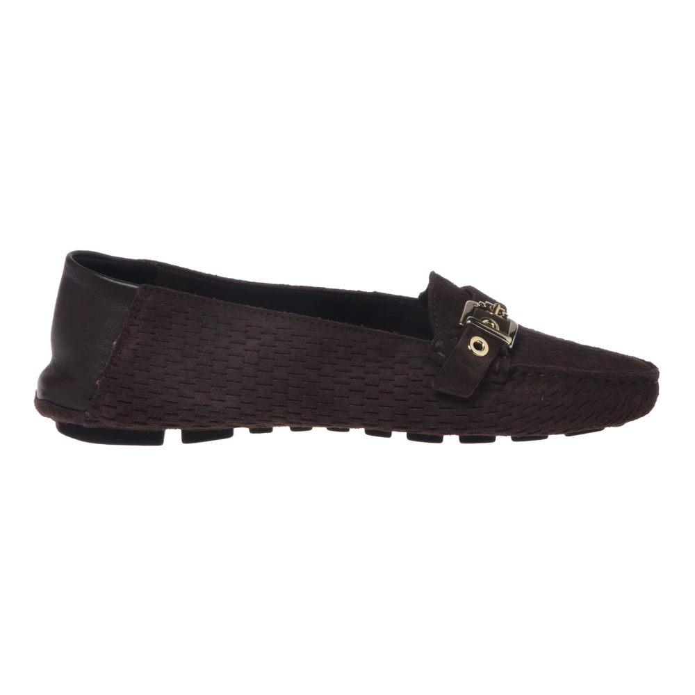 Baldinini Brown Loafers, Female, 8 Uk, Perforated Suede Loafer